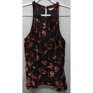 Adiva Ladies Velvet Tank Top Rose Burnout Medium Whimsigoth, Goth Witchy‎ Medium